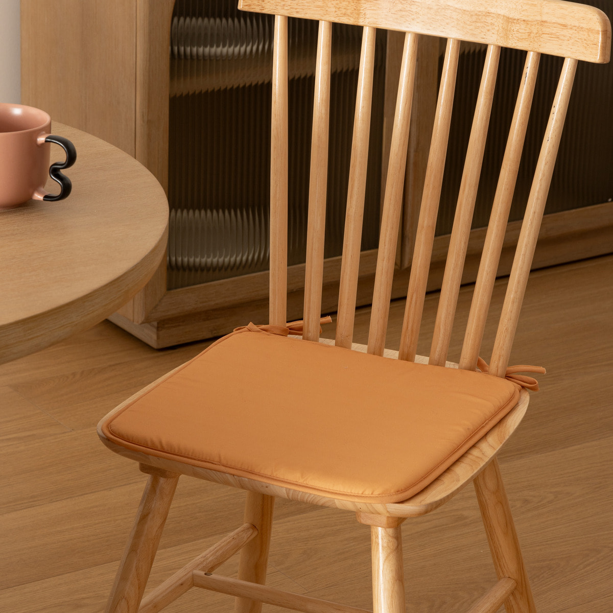 Galette de chaise Micro jaune ocre 39x39cm