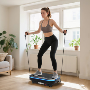 Plateforme vibrante LED Bluetooth 3 prog. 99 vitesses bandes de résistance télécommande