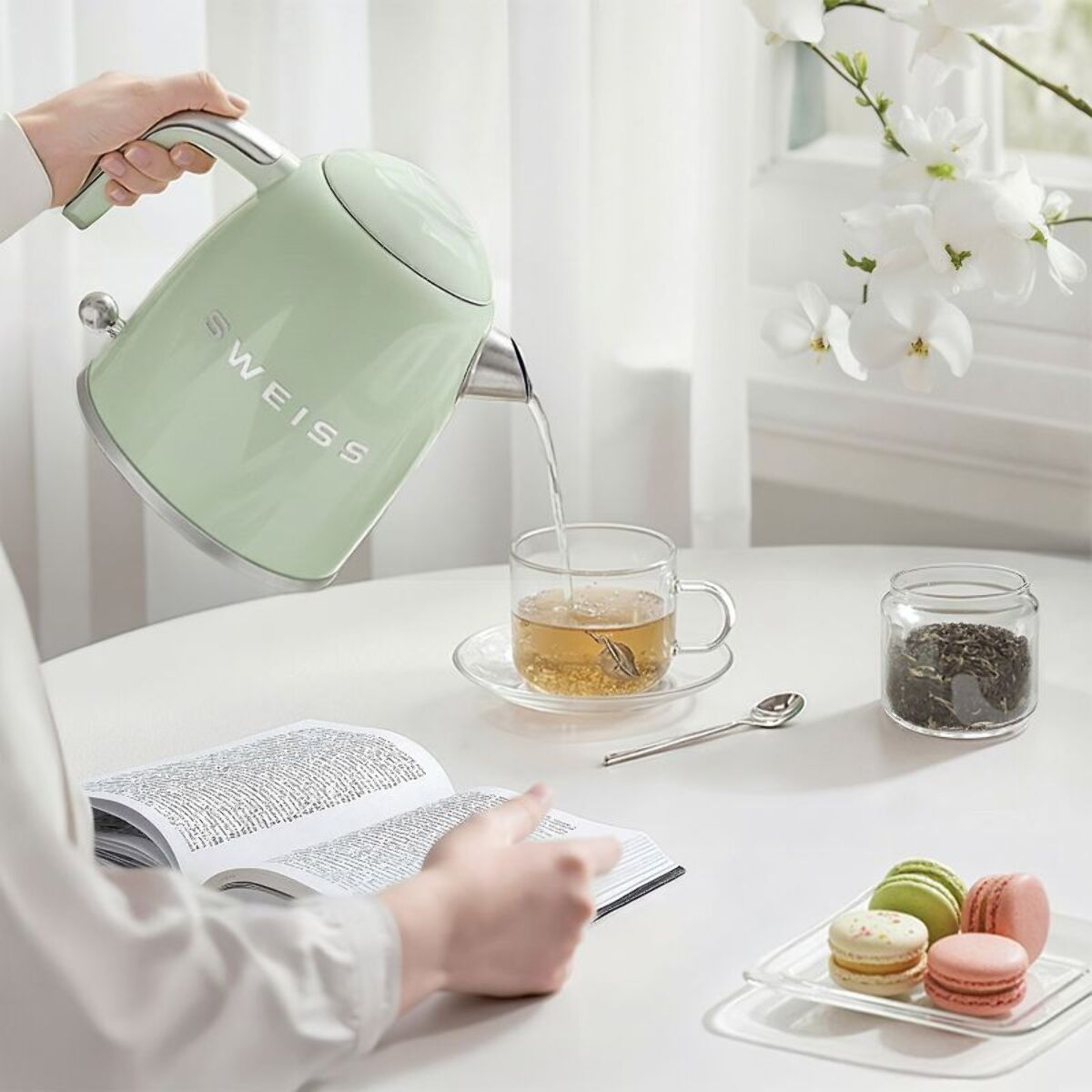 Bouilloire SWEISS vintage vert KTS7