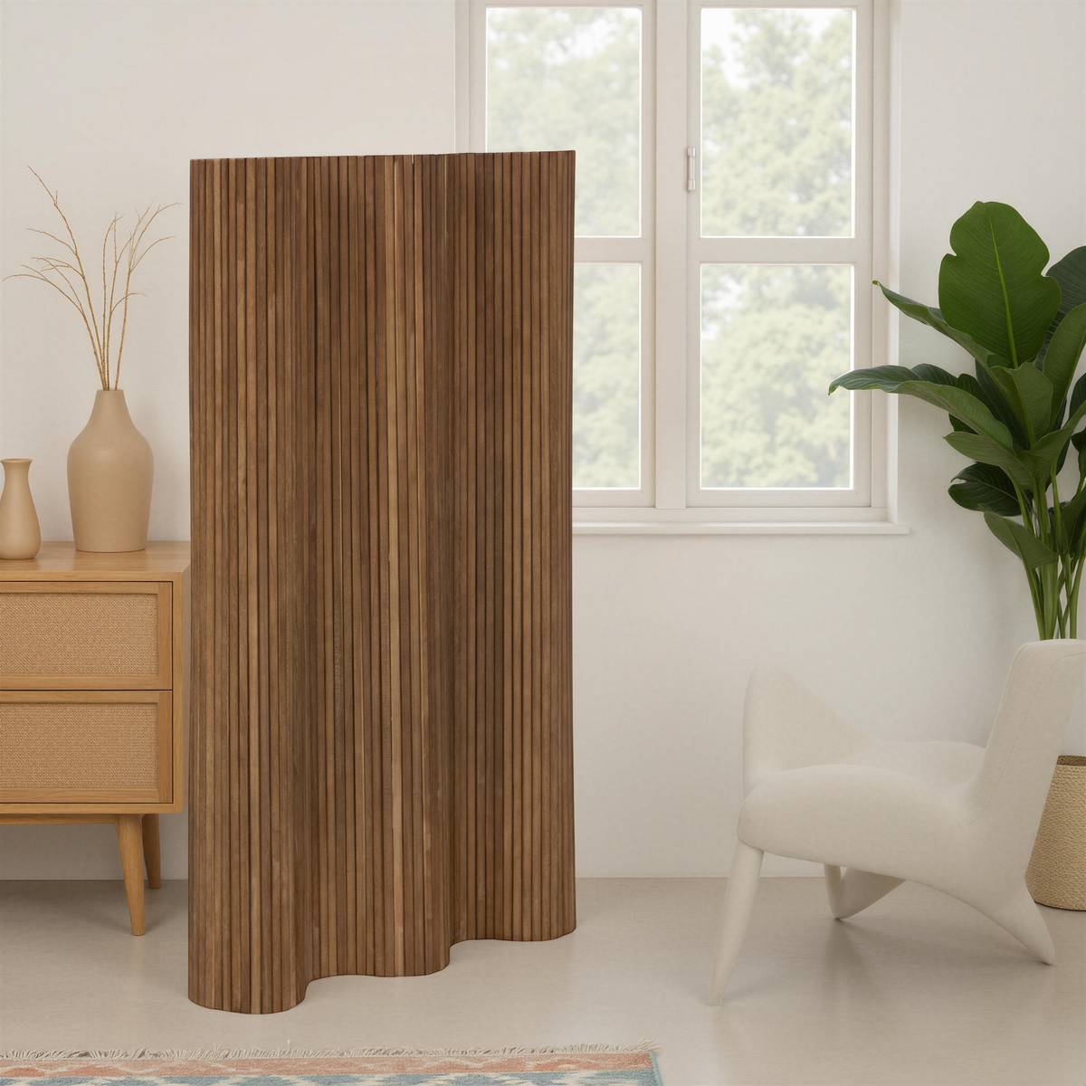 Paravent Colva 120x170cm marron foncé