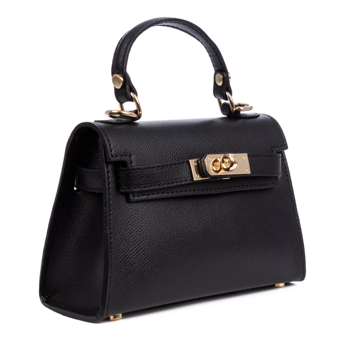 Asciano borsa a mano in pelle autentica Palmellato con chiusura design esclusivo e tracolla