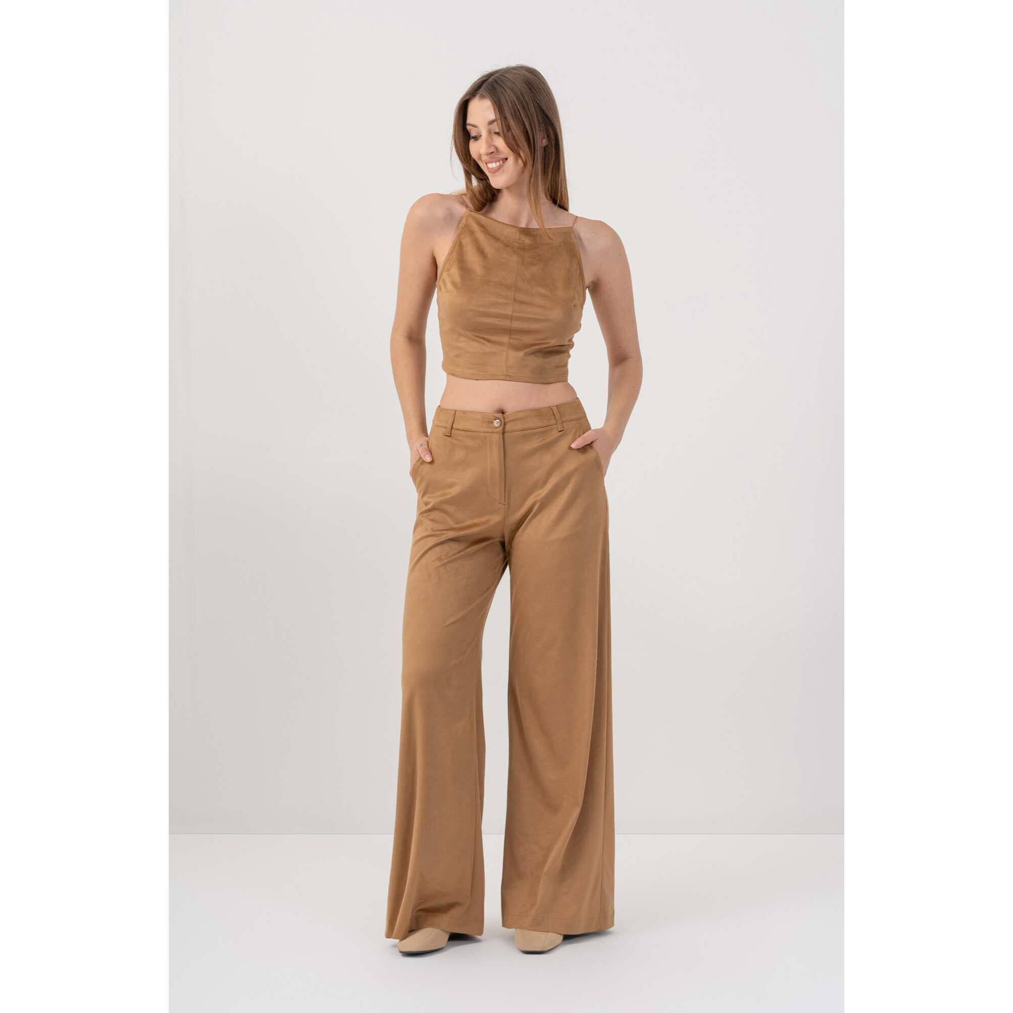 Kocca - Top cropped effetto suede Donna