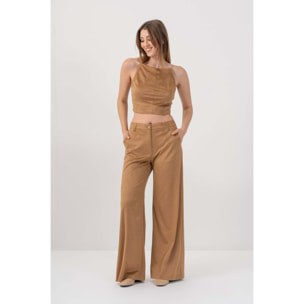 Kocca - Top cropped effetto suede Donna