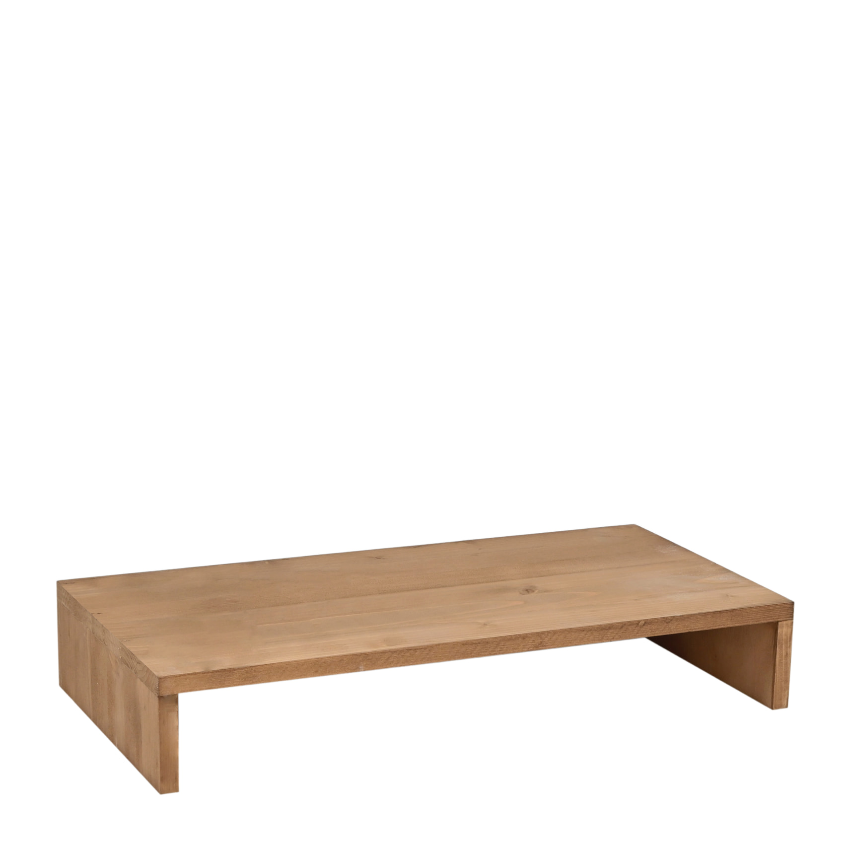 Support pour surélever le moniteur de l'écran d'ordinateur en bois massif ton chêne foncé 50x25cm Hauteur: 8.5 Longueur: 50 Largeur: 25