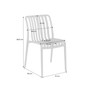 Chaise de jardin empilable plastique (lot de 4) AGATHE CHAISES
