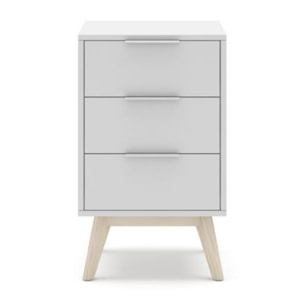 Mesita de noche Numa 3 cajones Blanco - Oak Soft