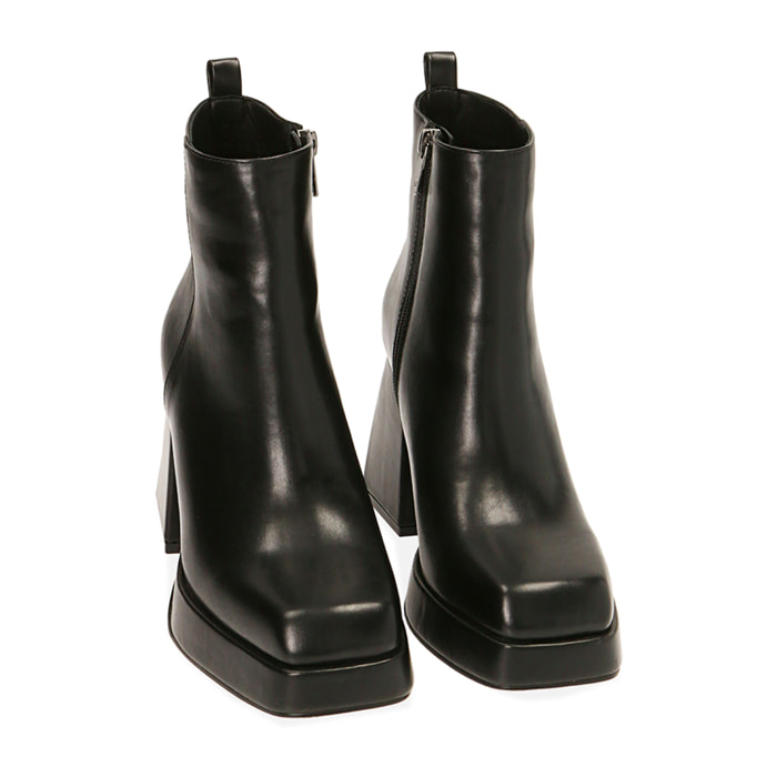 Ankle boots neri, tacco 9 cm