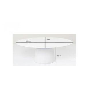 Table à rallonge Benvenuto ovale blanc verni Kare Design