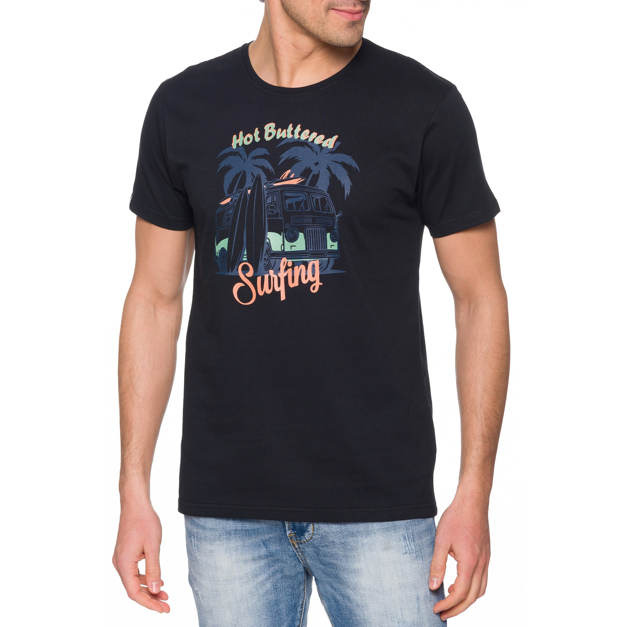 T-shirt in cotone 150 gr Hot Buttered Magnetic Colore Nero.