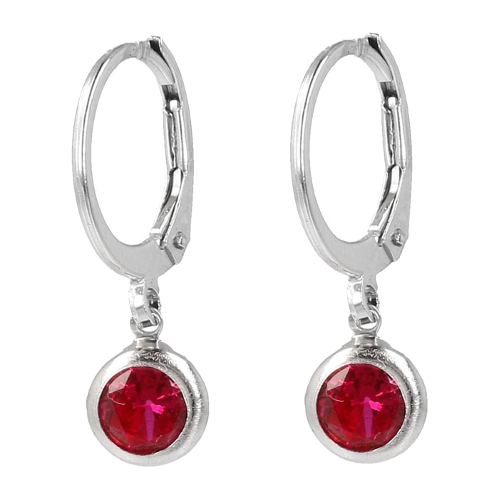 Orecchini Pendenti con Cubic Zirconia Rosse in Argento 925