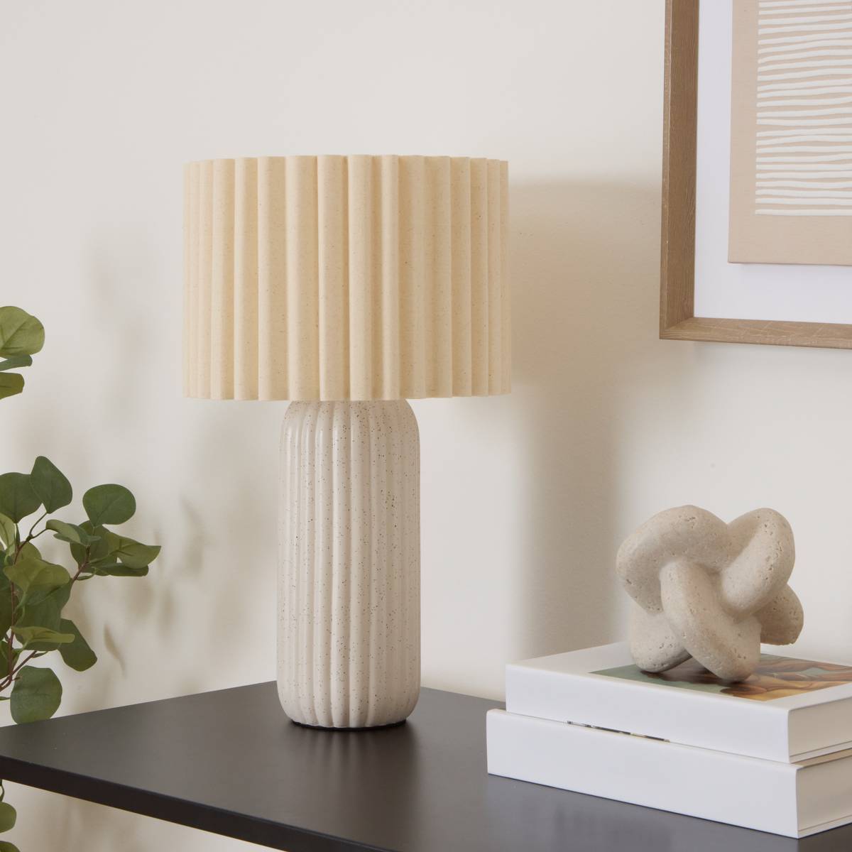Lampe Kenan beige H43cm