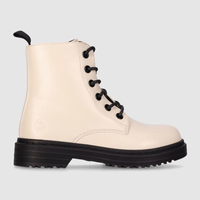 Botines de Piel Sintética - Beig - Tacón: Bajo