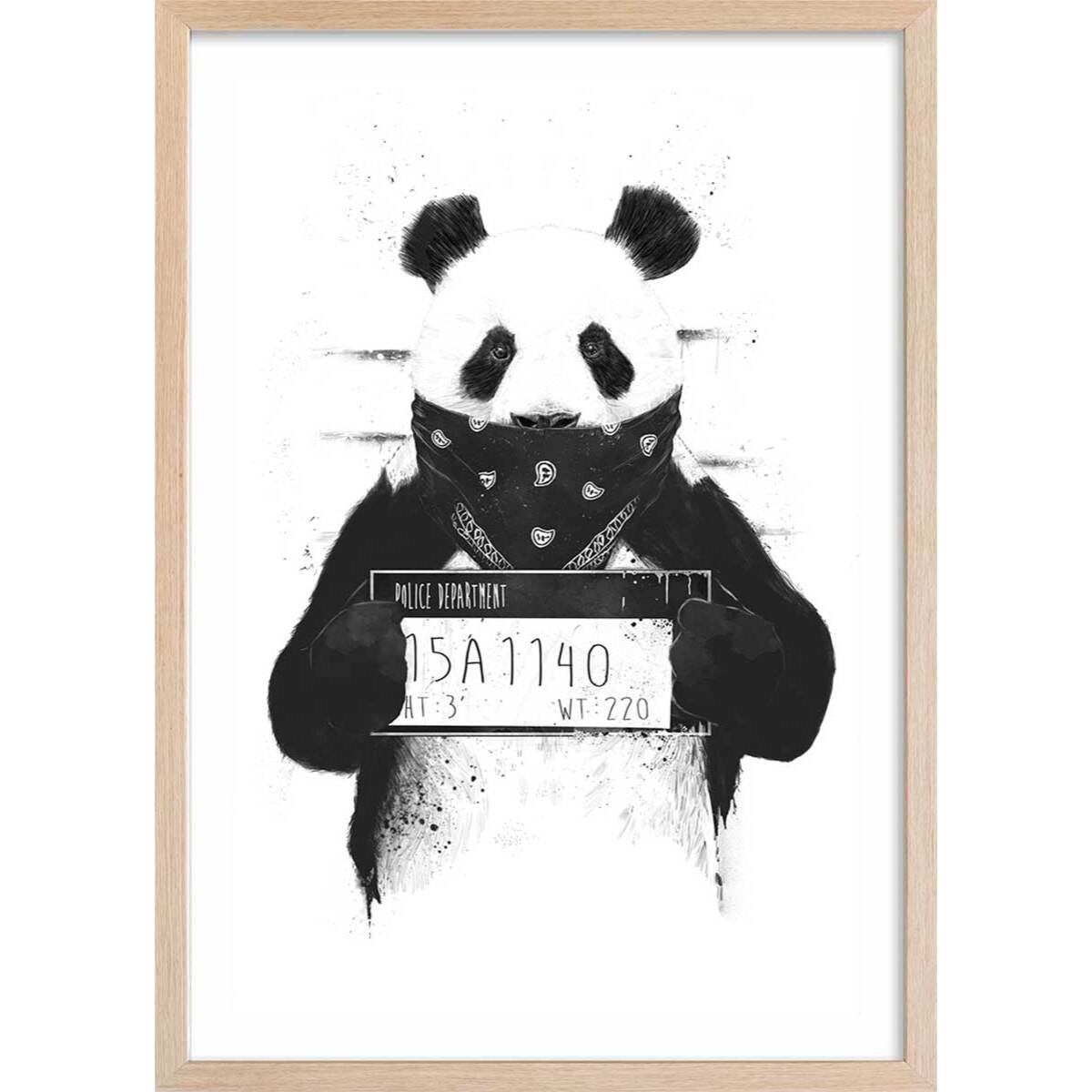 Affiche enfant panda  Affiche sous cadre bois