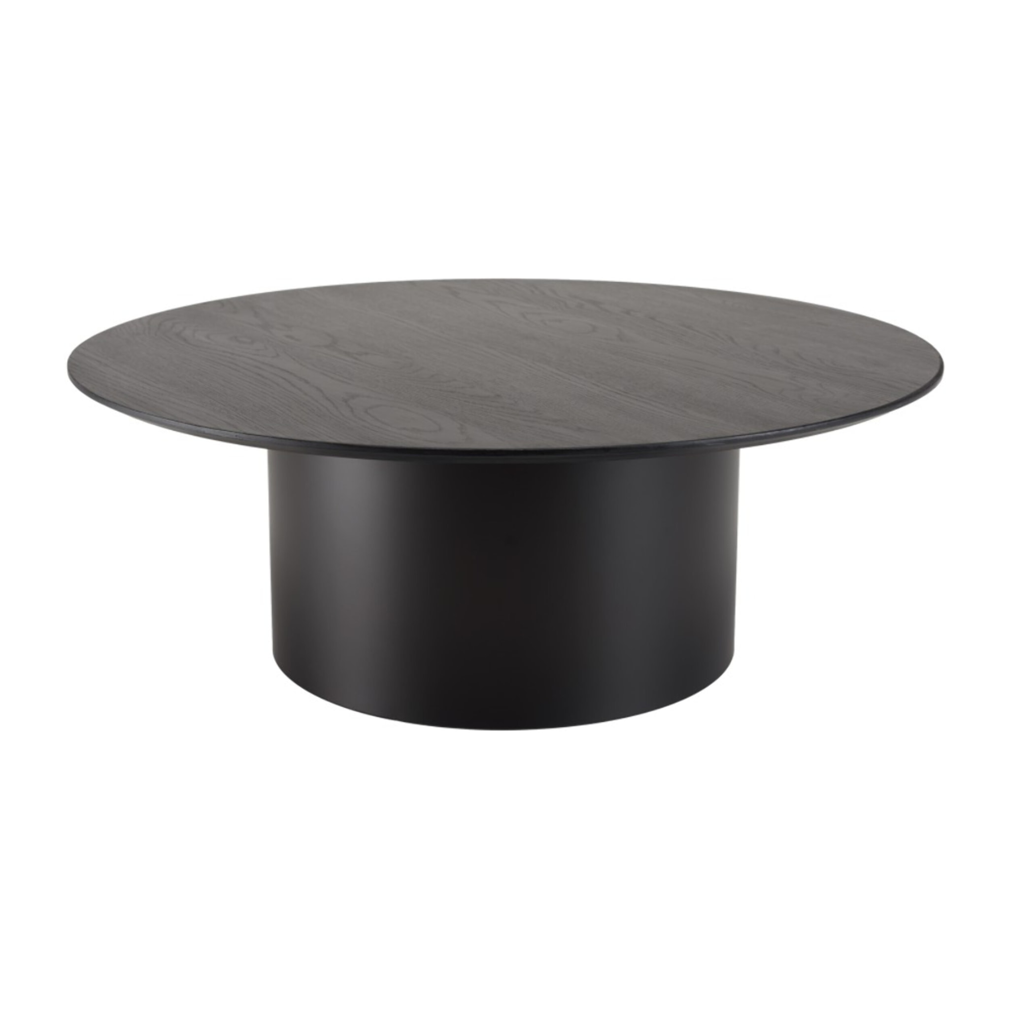 DALY - Table basse ronde noire 90x90cm piètement métal