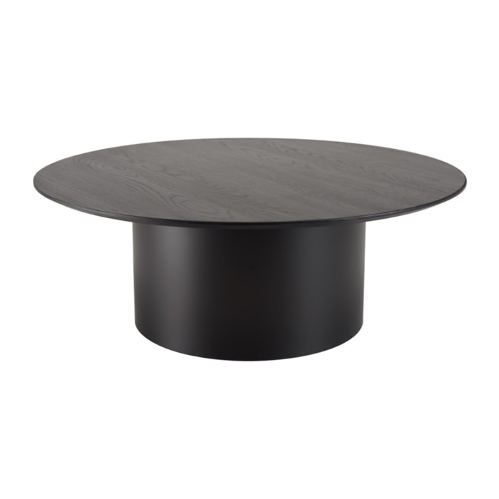 DALY - Table basse ronde noire 90x90cm piètement métal