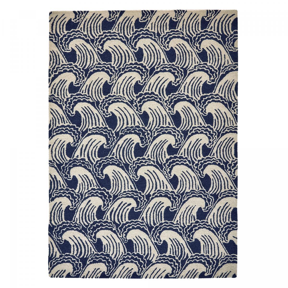 Tapis salon et chambre fait à la main en laine motif géométrique NUITORH