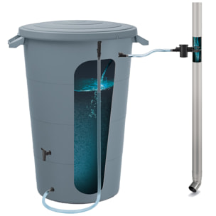 Barril de captación de agua smooth 80l., dimensiones (mm) 565x464x650 + set de accesorios