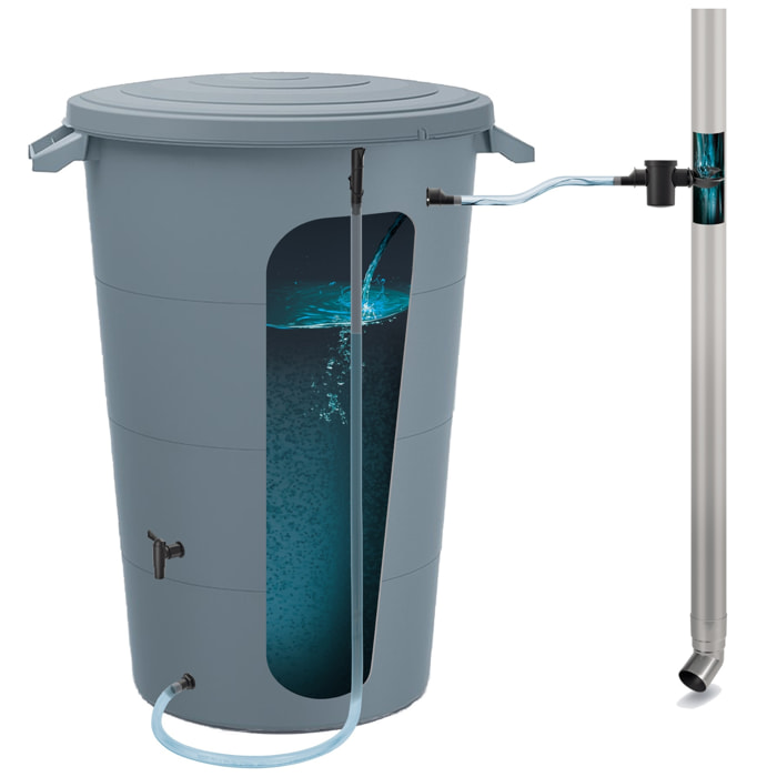 Barril de captación de agua smooth 80l., dimensiones (mm) 565x464x650 + set de accesorios