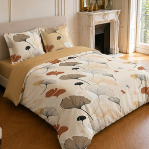 Parure housse de couette 100% coton motif floral - MINKLY