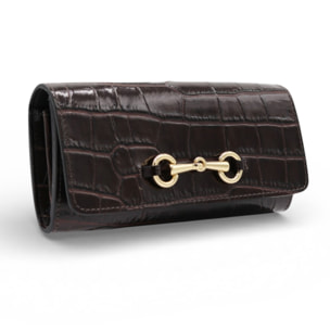 Cartera Cheval Firenze Grant Croc Marrón Oscuro