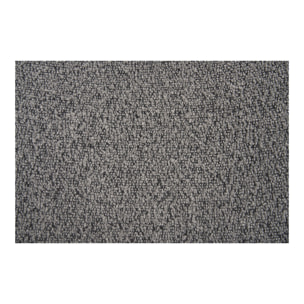 Set 2 sedie da pranzo Mira in Bouclé Grigio Chiaro con Gambe Nere