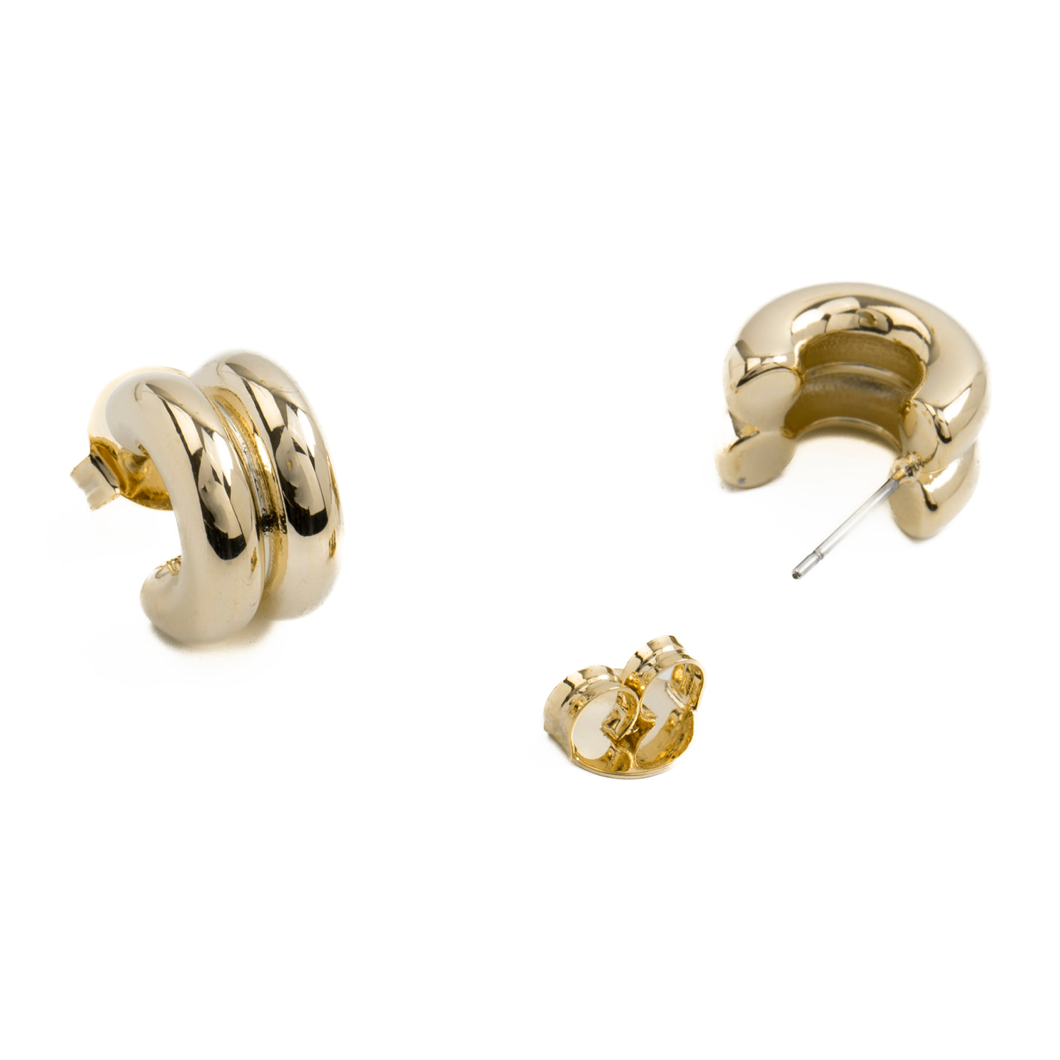 Pendientes de 16mm de diámetro acabado oro 18K