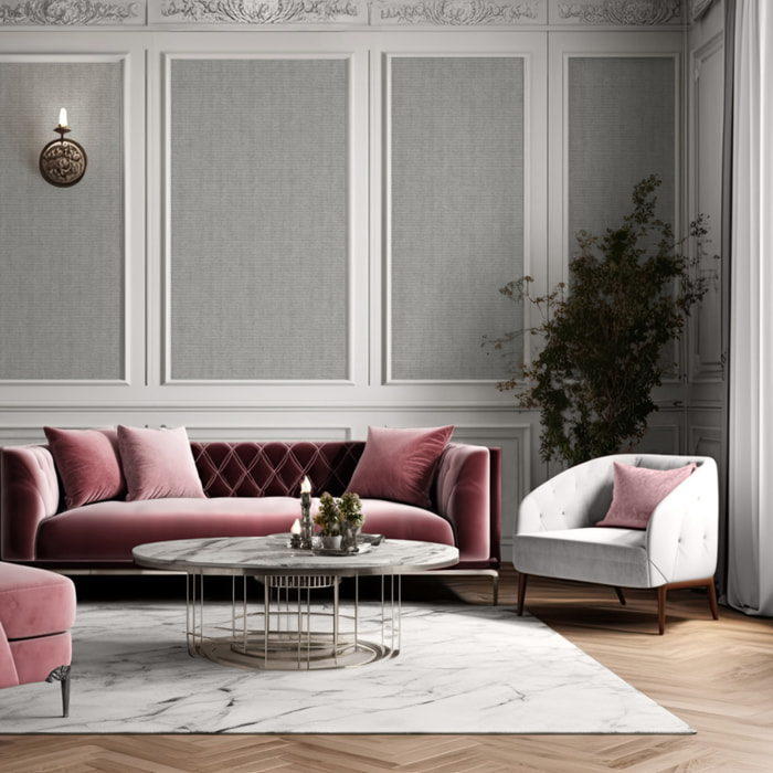 Papier peint uni effet toile jute gris anthracite