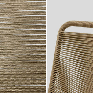 Lot de 2 chaises de jardin en corde BRASILIA. beige. empilables. extérieur