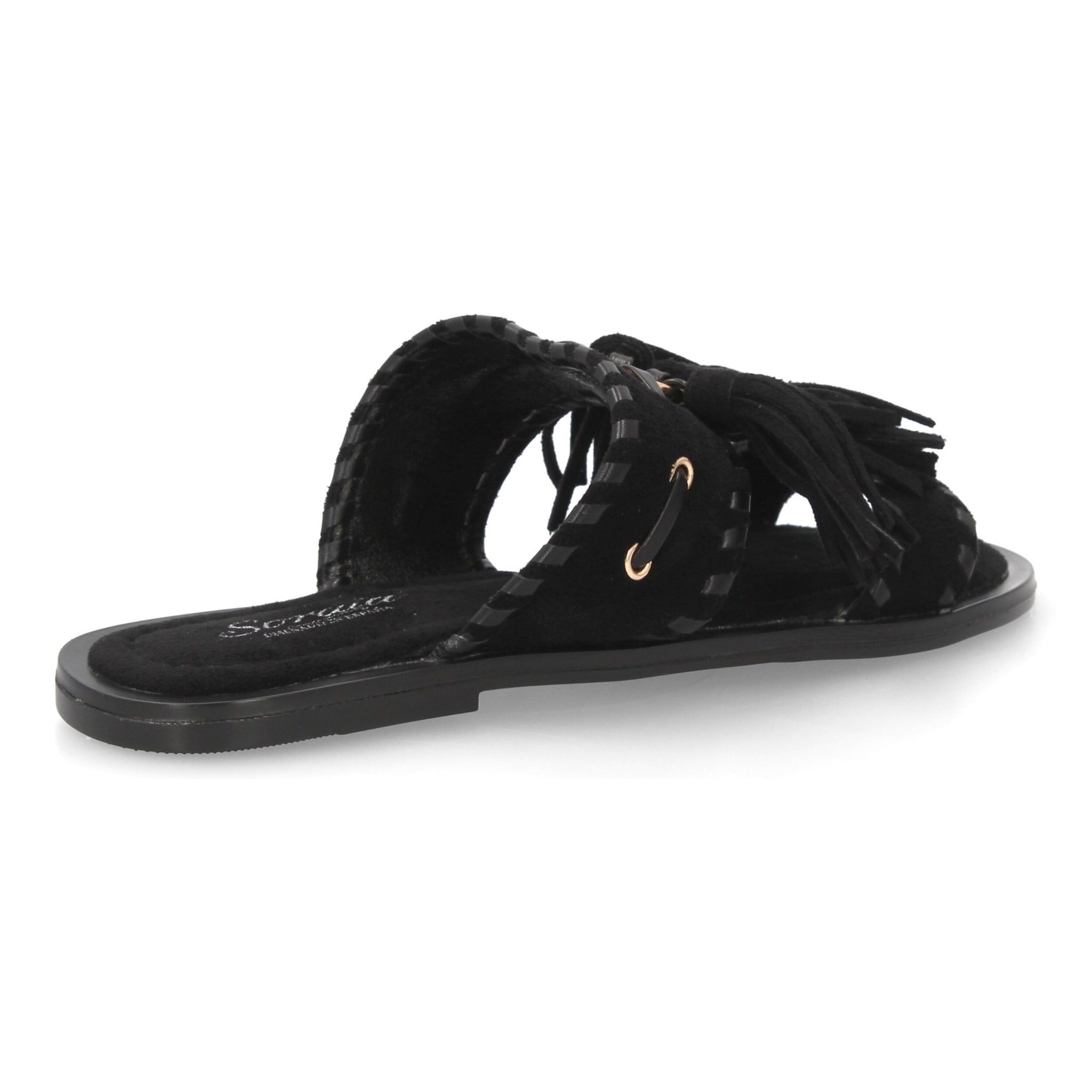 Sandalia pala mujer estilo boho con flecos