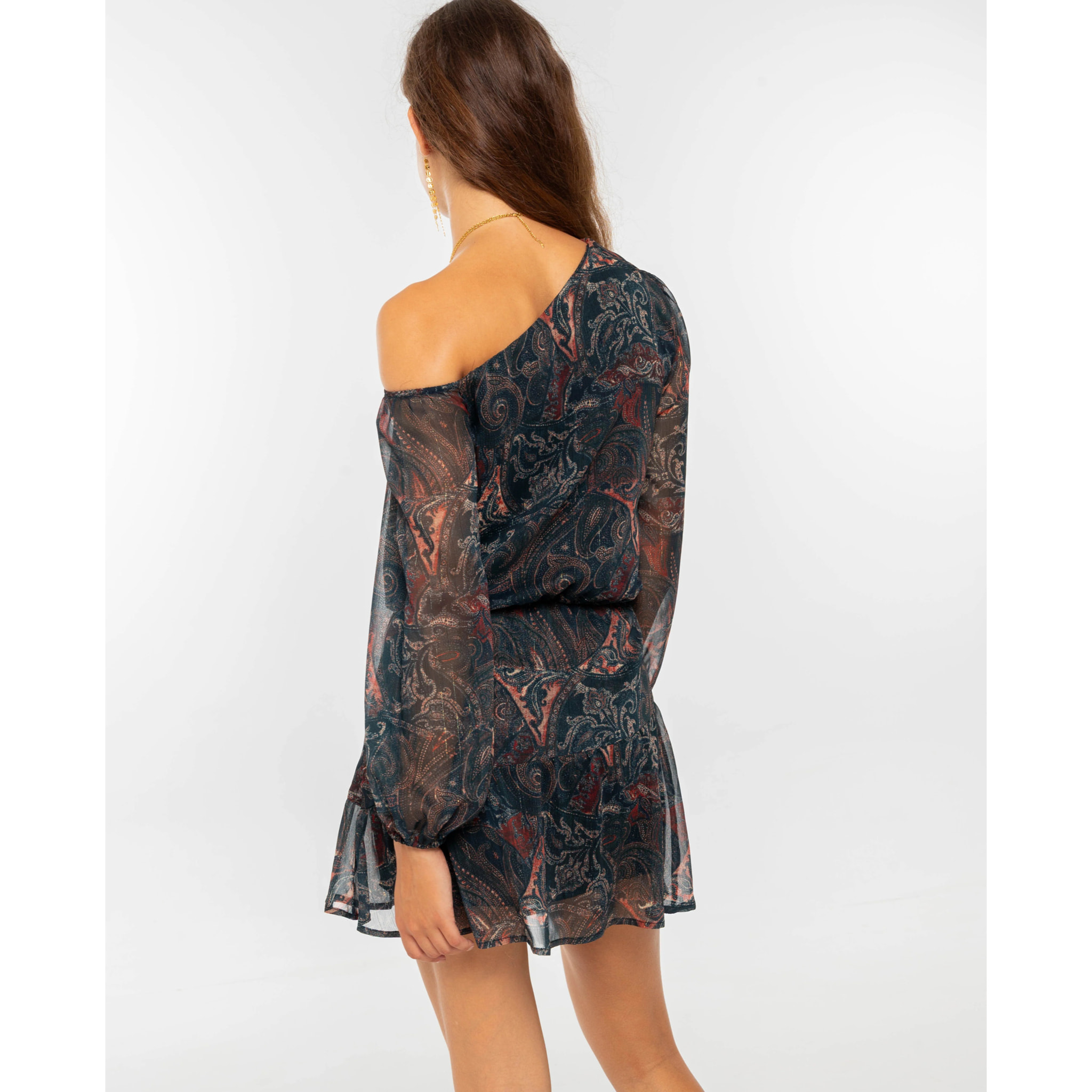 Vestido estampado con fajín