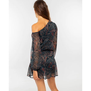 Vestido estampado con fajín