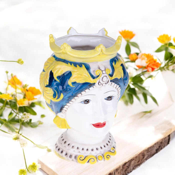 Testa Moro Donna - Pezzi 1 - Colore: Blu - 17,7xH22x17,7cm - Bianchi Dino -