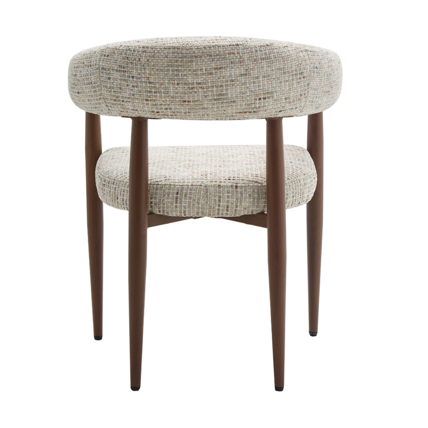 Nour - lot de 2 fauteuils en tissu moucheté - pieds en métal effet bois - Beige