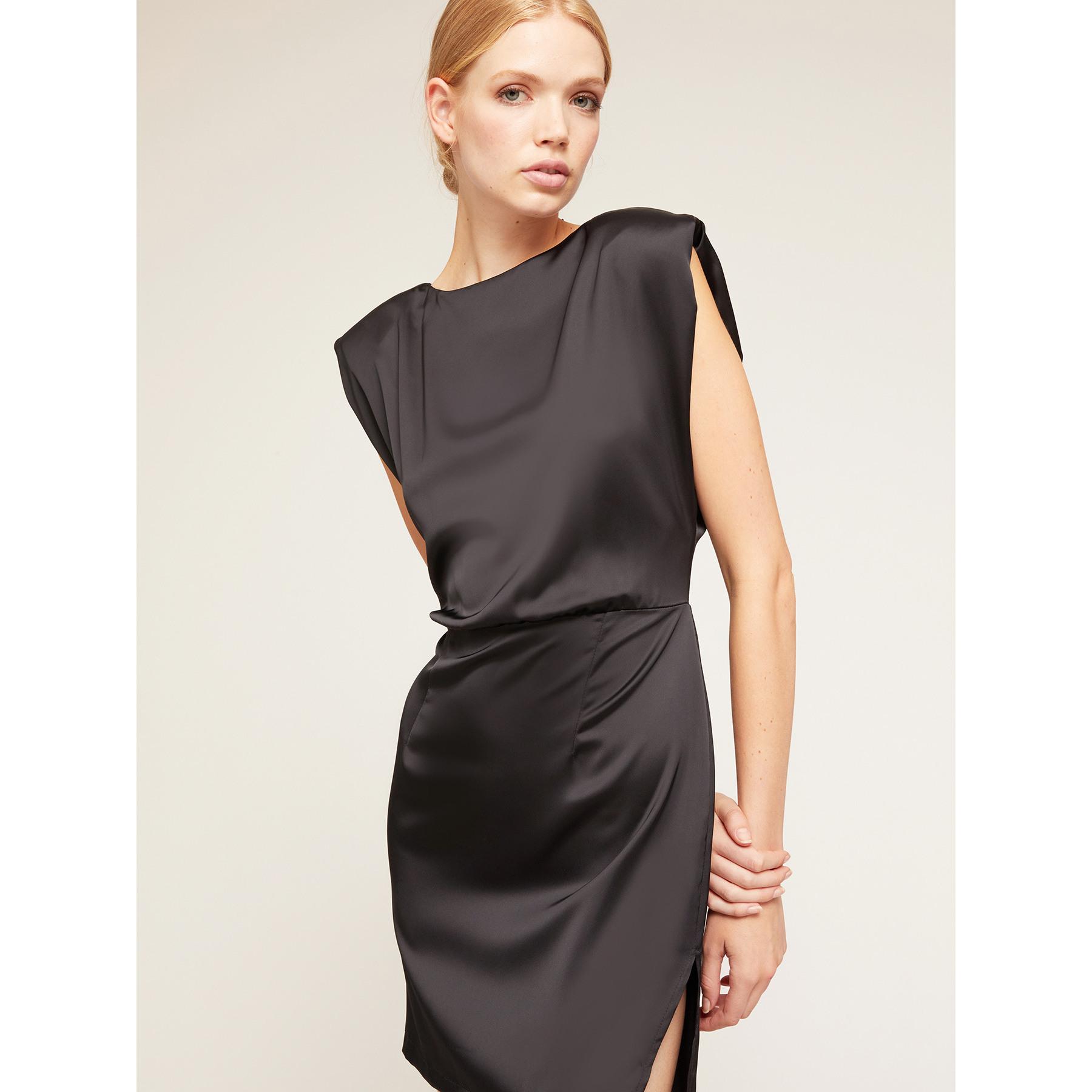 Motivi - Vestido de tubo en raso con tirantes - Negro