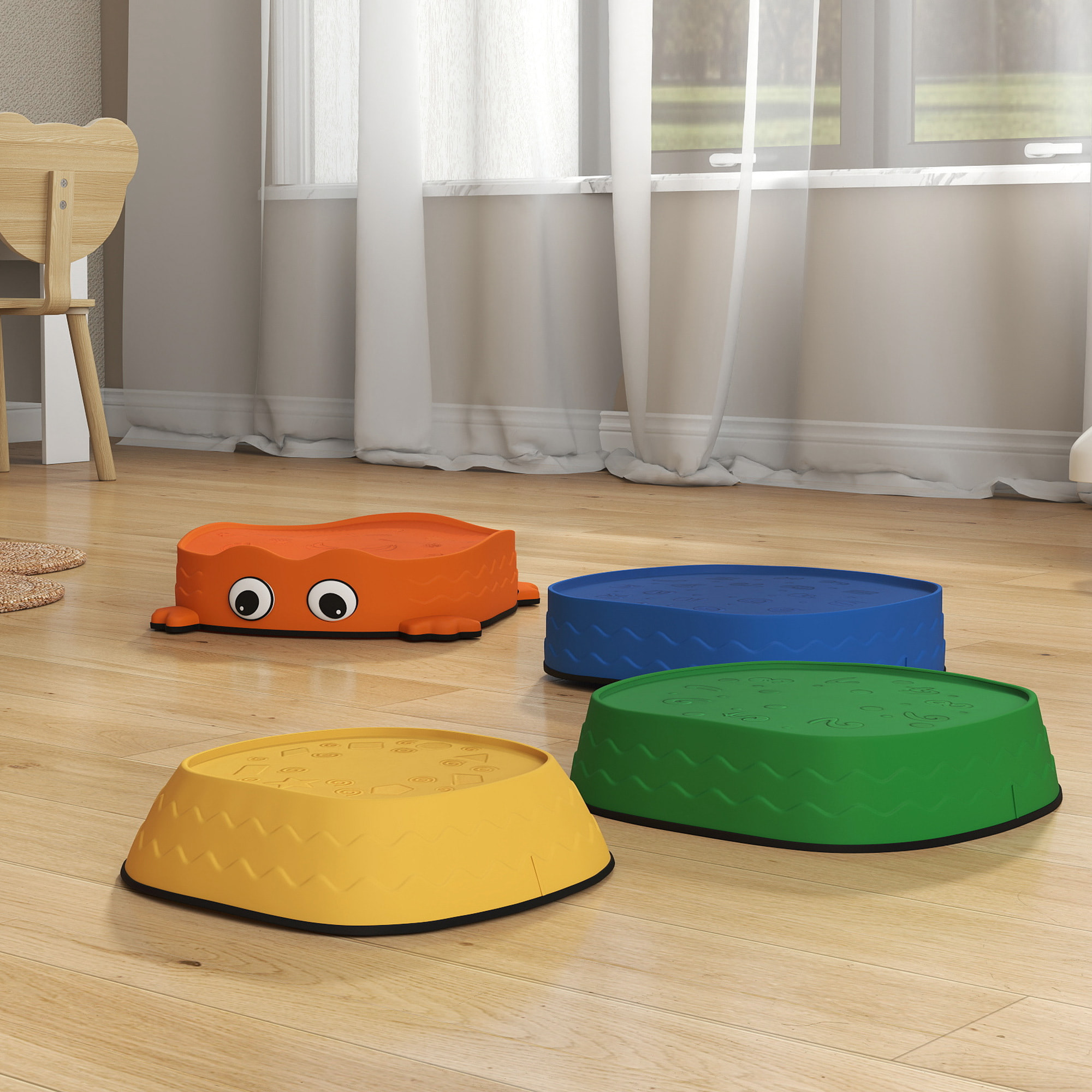 Conjunto de Piedras de Equilibrio para Niños Apilables de 5 Piezas Juego de Equilibrio para Niños de +2 Años Forma de Rana Antideslizantes para Interior y Exterior Multicolor
