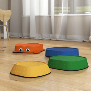 Conjunto de Piedras de Equilibrio para Niños Apilables de 5 Piezas Juego de Equilibrio para Niños de +2 Años Forma de Rana Antideslizantes para Interior y Exterior Multicolor