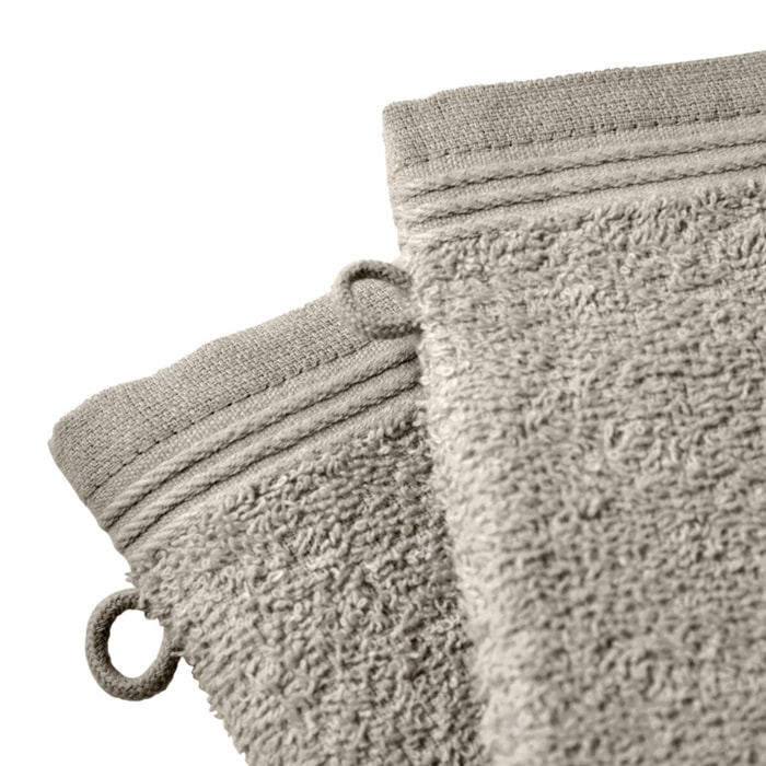 Lot de 2 gants de toilette "Spa" 15 x 21 cm / 400 gr/m² - Couleur: "Spa" Sable