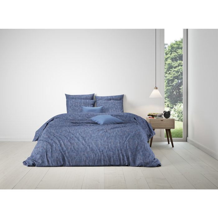 Parure housse de couette Coton Bleu Lindigo