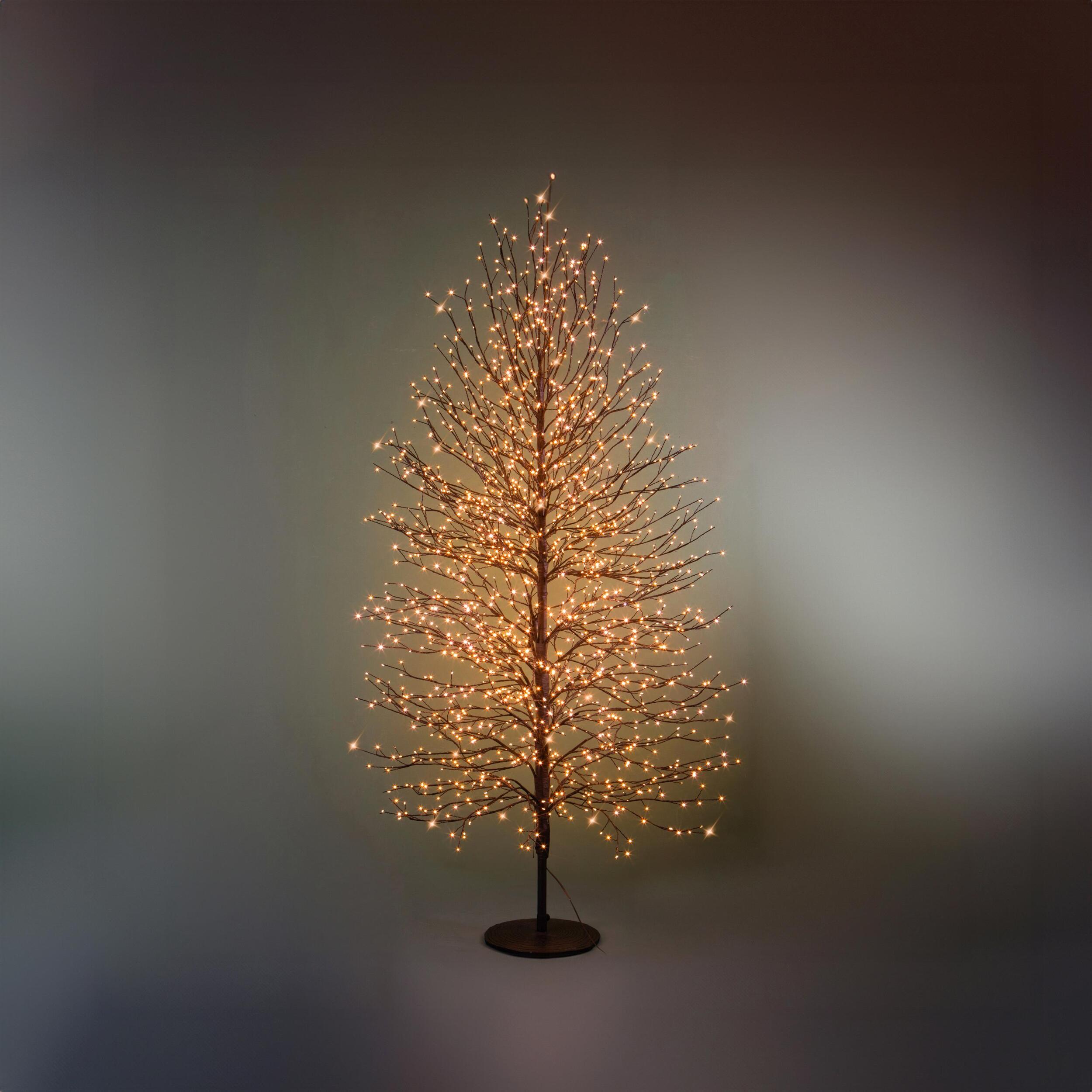 Albero artificiale con 1500 Micro Led da esterno - Pezzi 1 - Colore Giallo - 28x150Hx28cm - Bianchi Dino