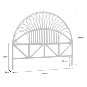 Tête de lit en rotin foncé. L 160 x P3 x H130cm