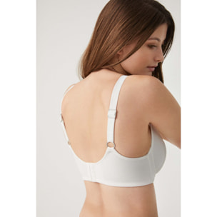 Reggiseno bianco senza ferretto con coppe C, D ed E
