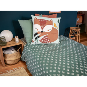 Parure de lit enfant coton marron