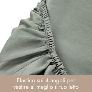 Intrecci Home Lenzuolo con Angoli, Lenzuolo Sotto in Raso di Puro Cotone Satin,Made in Italy, Morbidezza Suprema, Elegante e Confortevole, Tinta Unita