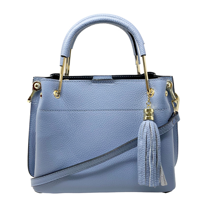 Chicca Borse - Borsa a Mano Donna in Vera Pelle - Colore Carta Zucchero
