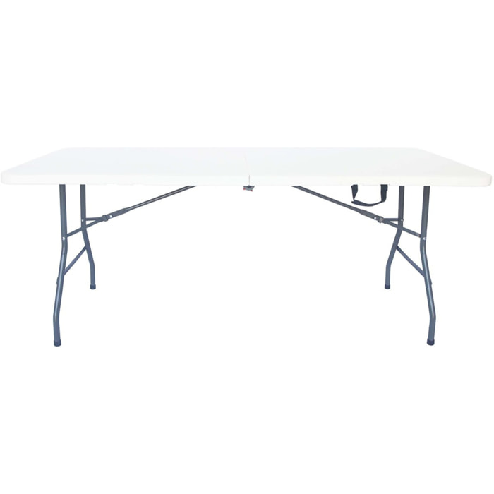 Table de jardin pliante en métal "Foldy" - 181 x 74 x 74 cm - Blanc