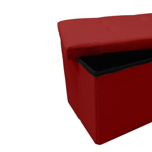 Pouf contenitore imbottito in tessuto con seduta lunga, panca multifunzione con spazio interno, ideale come poggiapiedi, seduta o contenitore, pratico e versatile per soggiorno, camera o ingresso, facile da pulire, dimensioni 76x34x34 cm