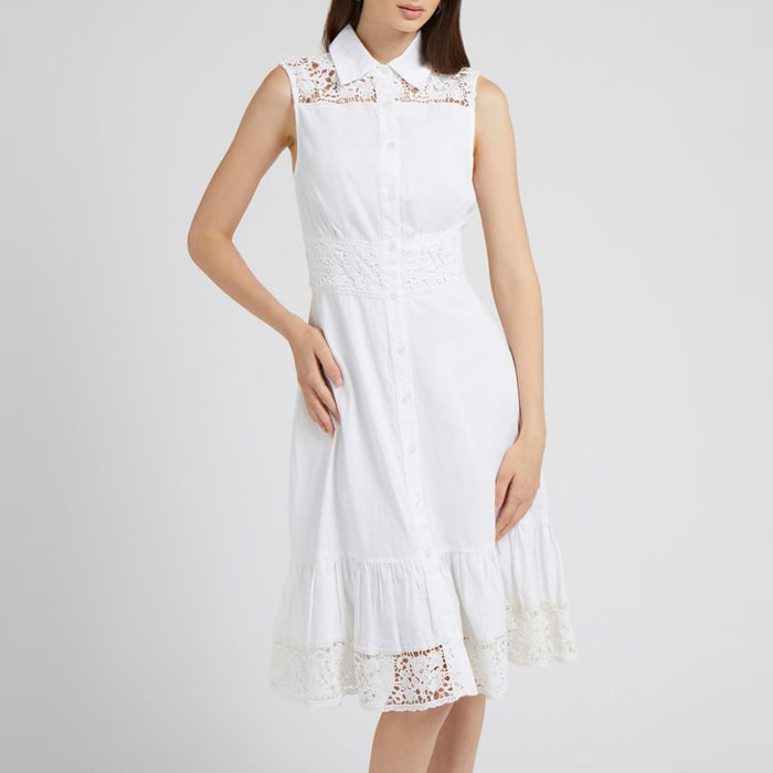 Robe Francoise - 100% coton - tissu popeline - blanc