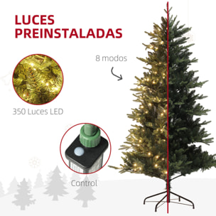 Árbol de Navidad 180 cm Árbol de Navidad Artificial con 350 Luces LED 726 Ramas y Soporte de Acero Árbol Navideño para Salón Interior Verde