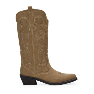 Botas cowboy visón con bordado