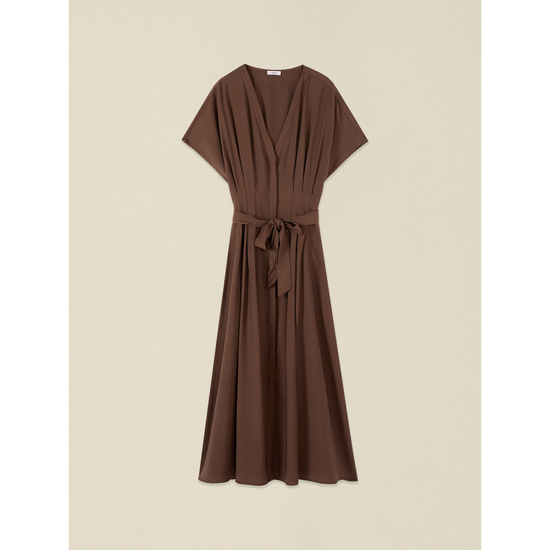 Oltre - Vestito midi maniche a kimono - Marrone